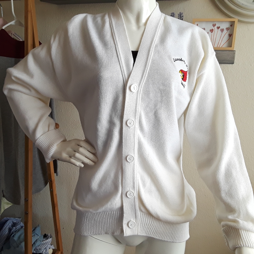 VTG Edwards sweater/cardigan white color M